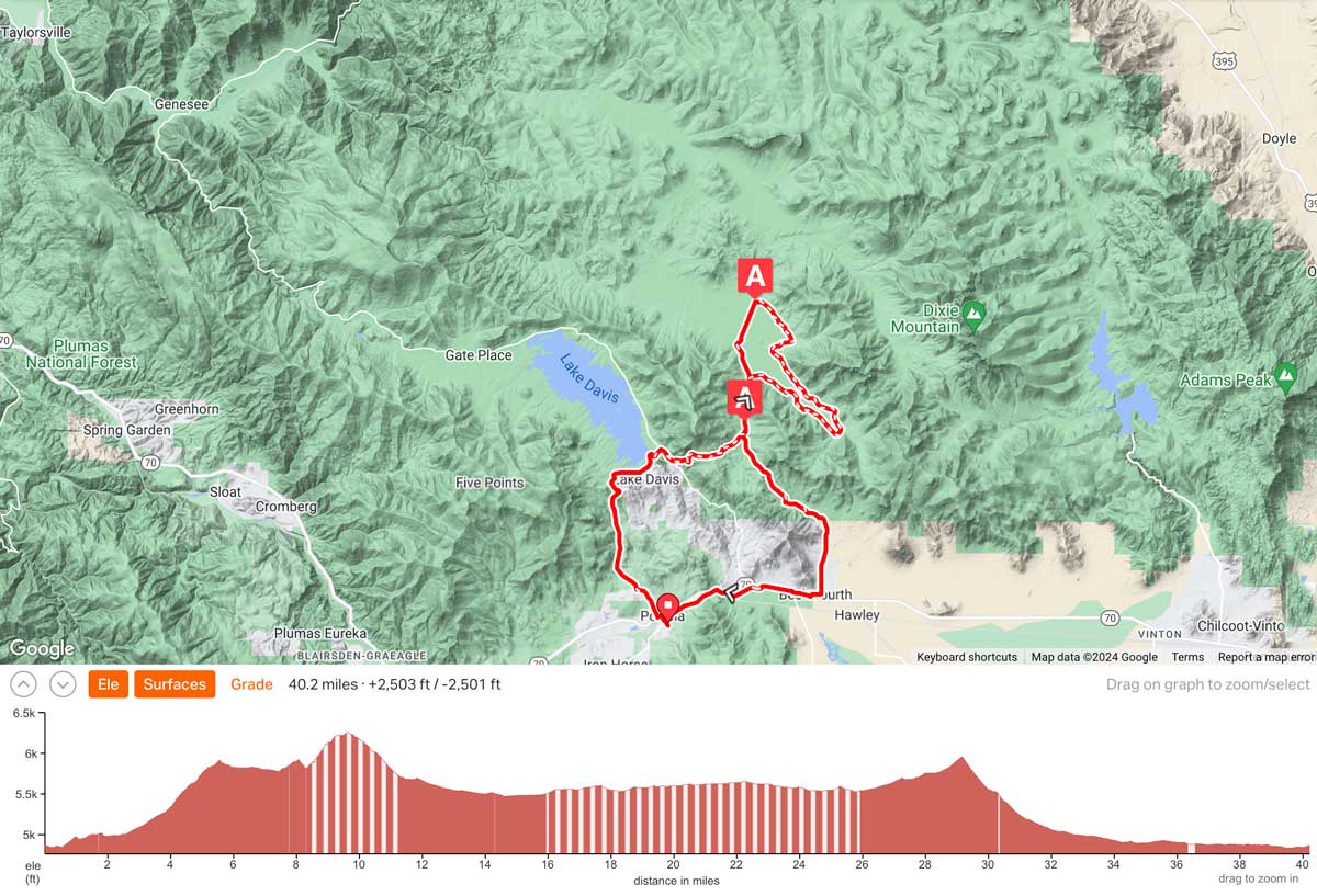 40 mile race route map