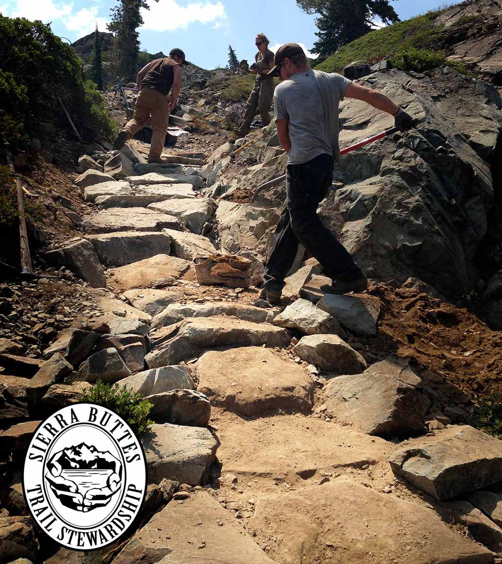 Sierra Buttes Trail Stewardship Crew, New Trail built with steps