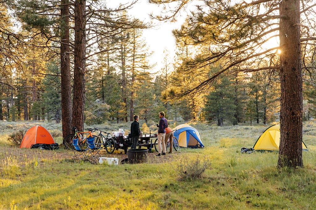 camping at lost and found gravel grinder